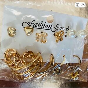 💛 New Pack of Faux Gold Earring Set of Six from Fashion Jewelry 💛